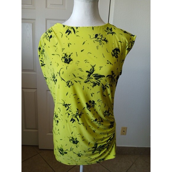 I.N.C. International Concepts Women’s Shirt‎ Size Small Neon Floral Sleeveless - Picture 1 of 13